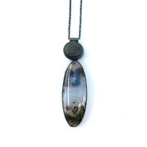 Rock and Moss Agate Necklace by Jennifer Nunnelee