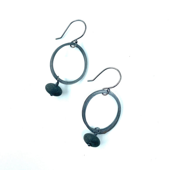 Layered Ovals Rock Earrings by Jennifer Nunnelee