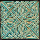 Shiny Green 1-Color Celtic Knots Framed Tile by Mike Skiersch