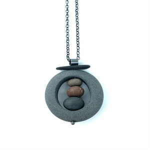 Single Embedded Rock Necklace - Large by Jennifer Nunnelee
