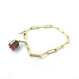 Paper Clip Bracelet - 6mm Gold and Tourmaline by Zuzko Jewelry