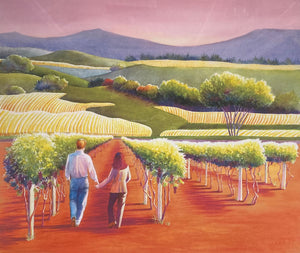 Vineyard Stroll Reproduction by JoAnne Hauser Warren