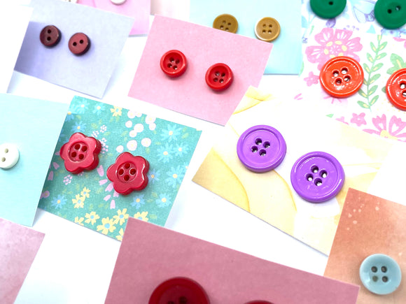 Button Earrings by Abby Schrup