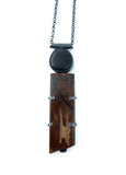 Petrified Wood and Rock Necklace by Jennifer Nunnelee