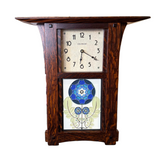 Arts and Crafts Tile Mantel or Wall Clock - Oak/'Craftsman Oak' by Schlabaugh & Sons