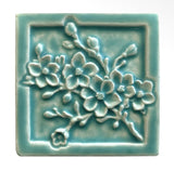 Cherry Blossom 4" x 4" Tile by Whistling Frog