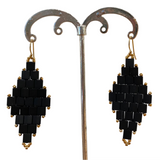 Black and Gold Tila Earrings by Abby Schrup