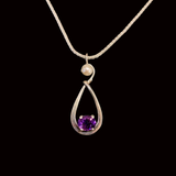 Amethyst and Pearl Necklace by Margie Magnuson