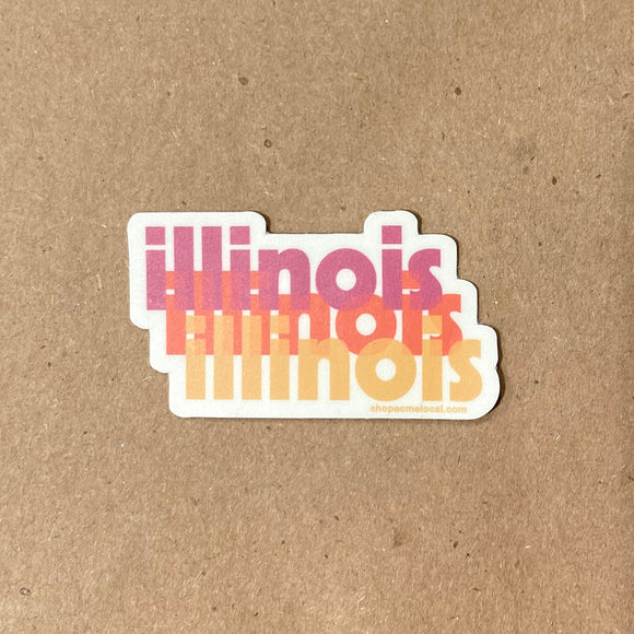 Illinois Retro Tri-Stacked Sticker by Acme Local