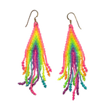 Beaded Neon Rainbow Earrings by Abby Schrup
