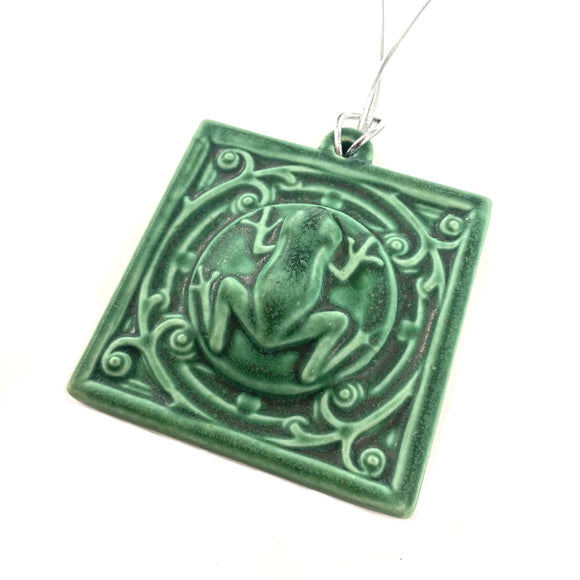 Tree Frog Tile Ornament by Whistling Frog