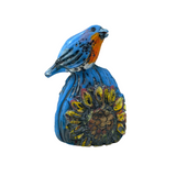 Vase with Bluebird and Sunflowers by Nancy Briggs