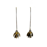 Warm Cedar Flowers Almond Hook Earrings by Merzatta Jewelry