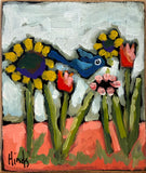 Bird in Flowers Block by David Hinds