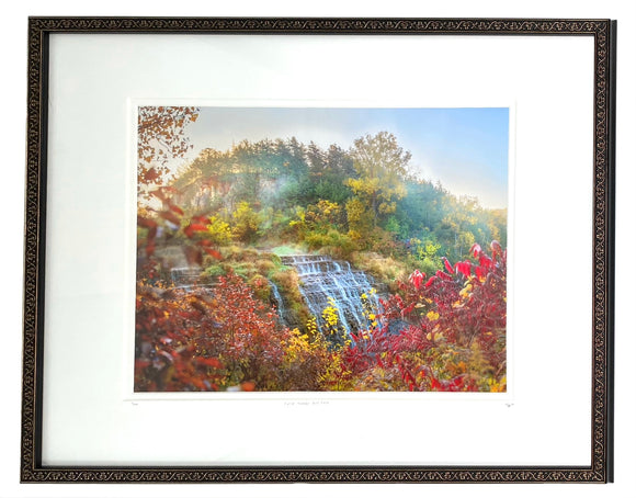 Fall at Thunder Bay Falls Framed Photo Art By Hallie Bear