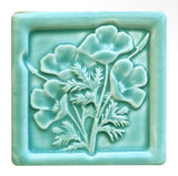 California Poppy 4" x 4" Tile by Whistling Frog
