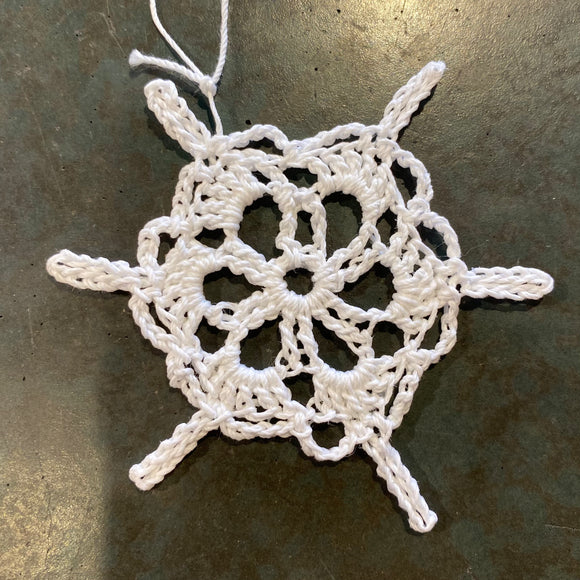 Crocheted Snowflake Ornament by Abby Schrup