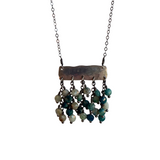 Silver Bar and Azurite Necklace by Silvana Segulja