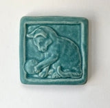 Kitten with Yarn 3" x 3" Tile by Whistling Frog