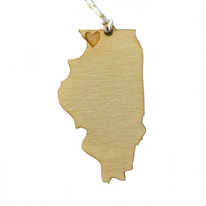 Illinois Heart Ornament by Snowmade