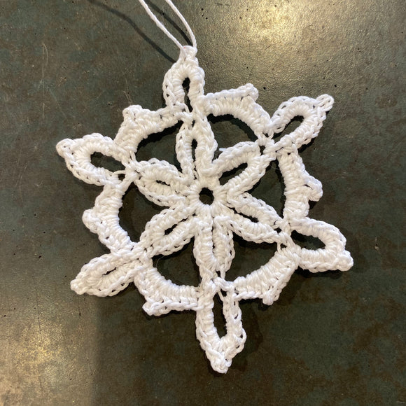 Crocheted Snowflake Ornament by Abby Schrup