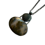 Rock and Moss Agate Necklace by Jennifer Nunnelee