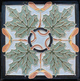 Multi-color Maple Leaf and Keys Framed Tile by Mike Skiersch