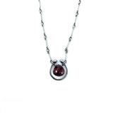 Horseshoe Solo Necklace - Red Garnet by Zuzko Jewelry