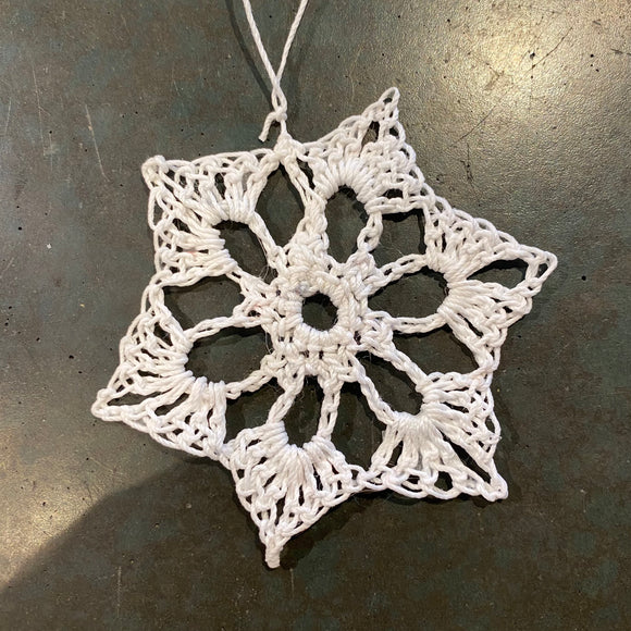 Crocheted Snowflake Ornament by Abby Schrup