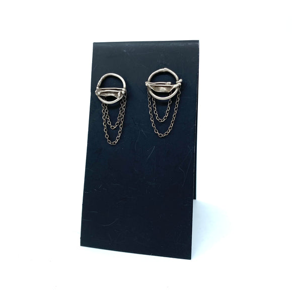 Scrappy Silver and Chain Earrings by Amber Carlin