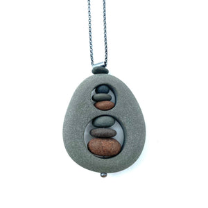 Double Embedded Rock Necklace by Jennifer Nunnelee