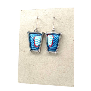 Framed Trapezoid Earrings - River by Blue Bus Studio