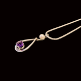 Amethyst and Pearl Necklace by Margie Magnuson