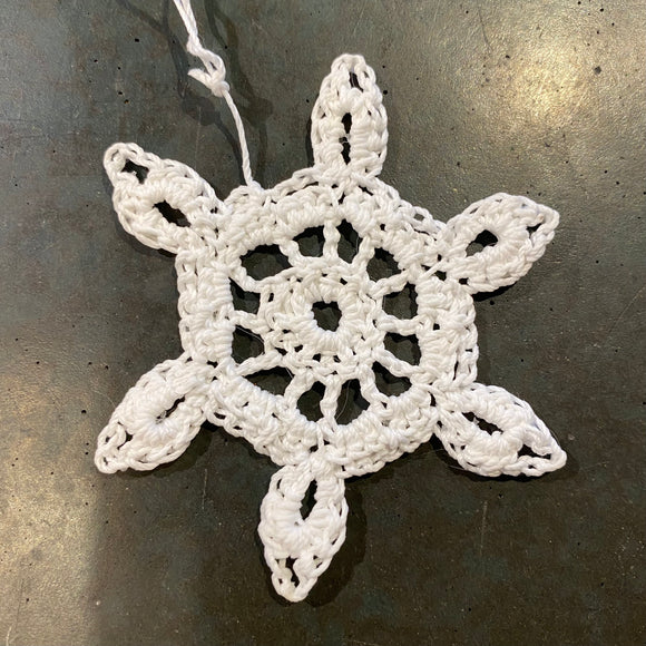 Crocheted Snowflake Ornament by Abby Schrup