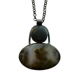 Rock and Moss Agate Necklace by Jennifer Nunnelee