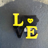 Love Iowa Magnet Painted by Stormy Mochal and Created by Anthony Krier