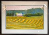 Fresh Mown Hay Framed Original Watercolor by JoAnne Hauser Warren