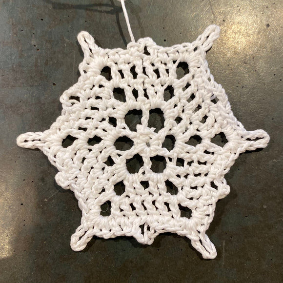 Crocheted Snowflake Ornament by Abby Schrup