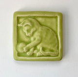 Kitten with Yarn 3" x 3" Tile by Whistling Frog