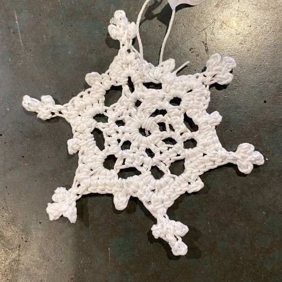 Crocheted Snowflake Ornament by Abby Schrup