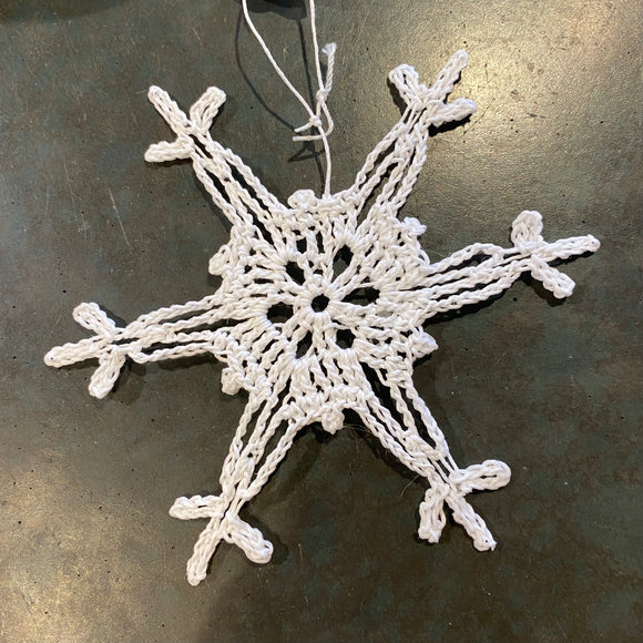 Crocheted Snowflake Ornament by Abby Schrup