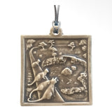 Cats at Koi Pond Tile Ornament by Whistling Frog