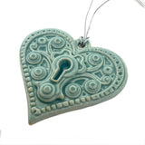 Heart Keyhole Tile Ornament by Whistling Frog