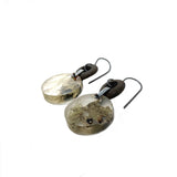 Lichen, Rivet and Rock Earrings by Jennifer Nunnelee