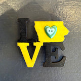 Love Iowa Magnet Painted by Stormy Mochal and Created by Anthony Krier
