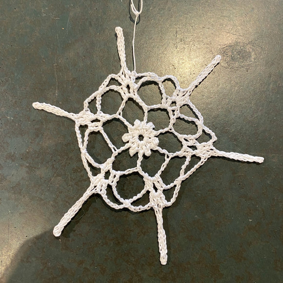 Crocheted Snowflake Ornament by Abby Schrup