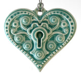 Heart Keyhole Tile Ornament by Whistling Frog