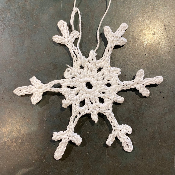 Crocheted Snowflake Ornament by Abby Schrup