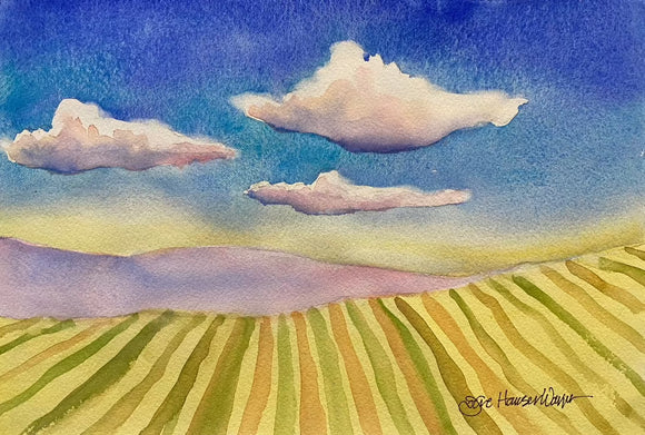 Country Dreaming Original Watercolor by JoAnne Hauser Warren