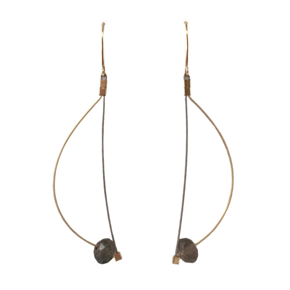 Half Moon Hook Earrings with Stones by MPR Jewelry